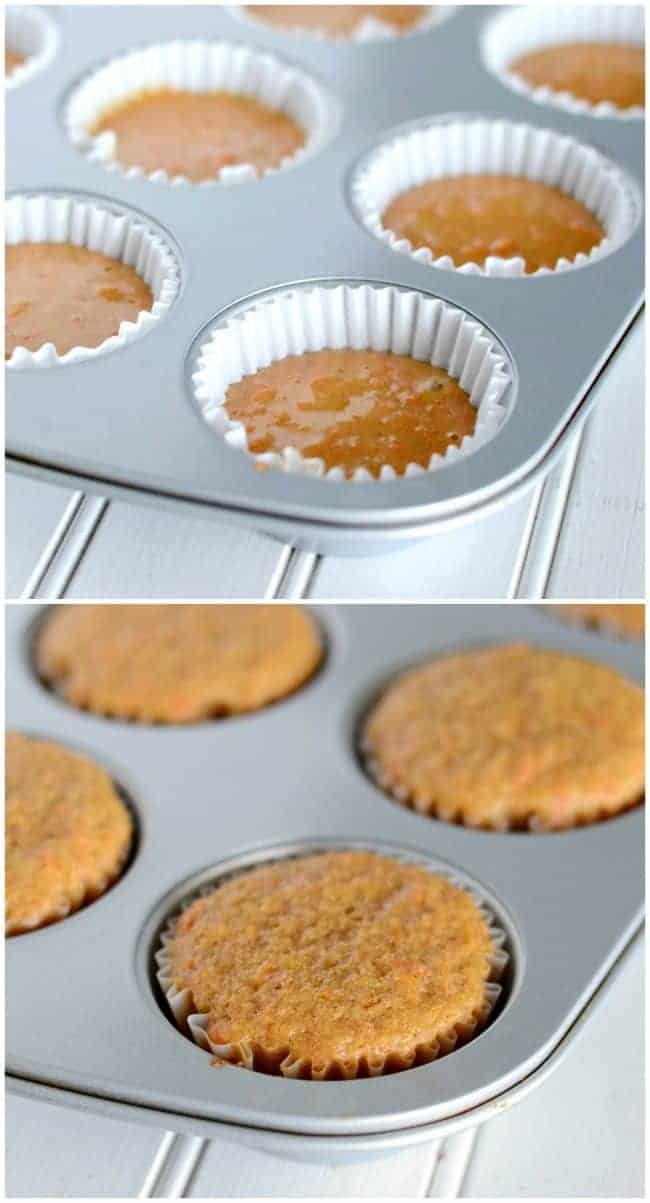 how to fill cupcake liners for carrot cake cupcakes