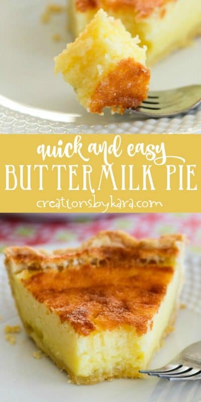 Super Easy Buttermilk Pie Recipe - Creations by Kara