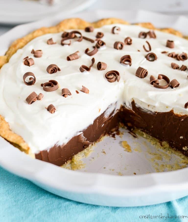 Homemade Chocolate Cream Pie Recipe - Creations by Kara