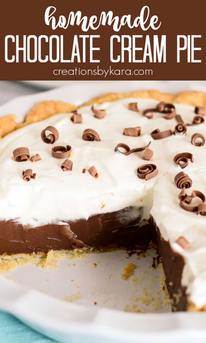 Homemade Chocolate Cream Pie Recipe - Creations by Kara