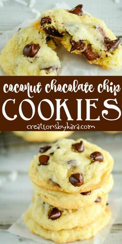 Coconut Chocolate Chip Cookies - Creations by Kara