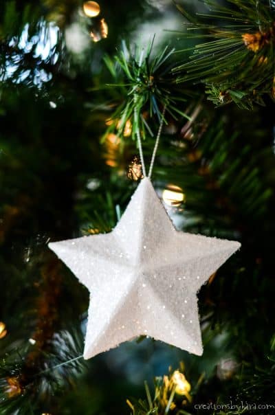 Glitter Stars Christmas Ornament Tutorial - Creations by Kara