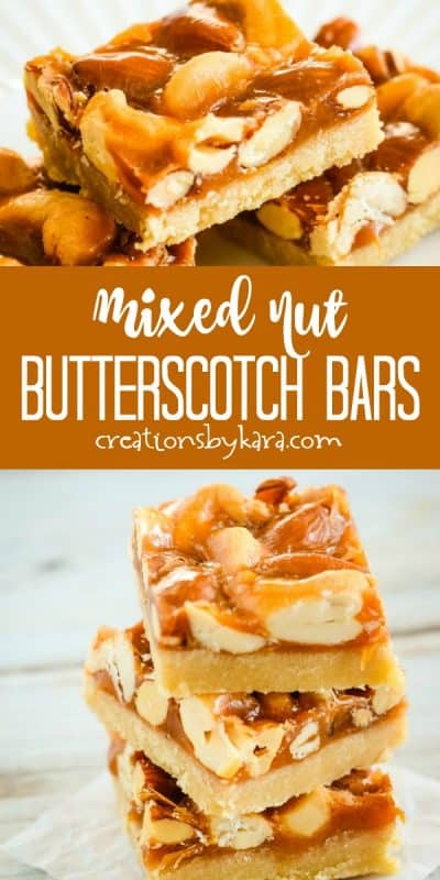 Butterscotch Mixed Nut Bars Recipe - Creations by Kara