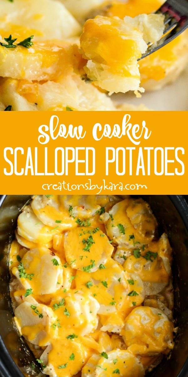 Cheesy Slow Cooker Scalloped Potatoes - Creations By Kara