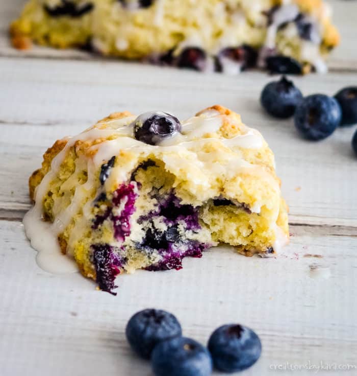 Lemon Blueberry Scones with Lemon Glaze - Creations by Kara