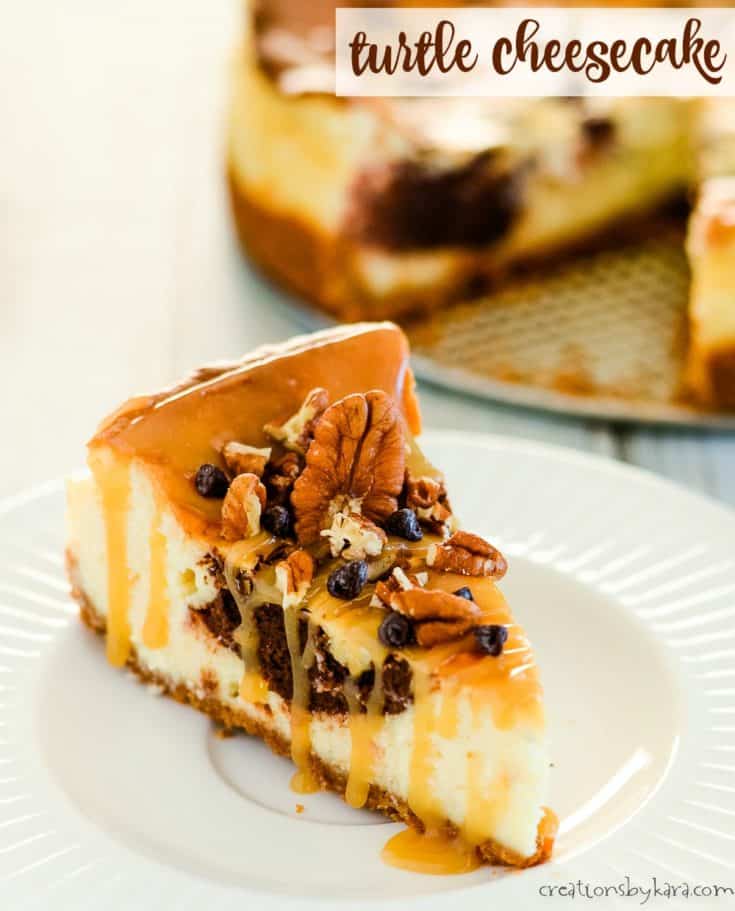 Amazing Turtle Cheesecake Recipe - Creations by Kara