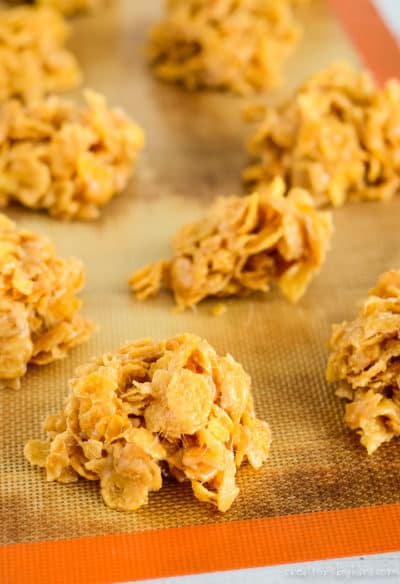 No Bake Cornflake Cookies (No Peanut Butter) - Creations by Kara