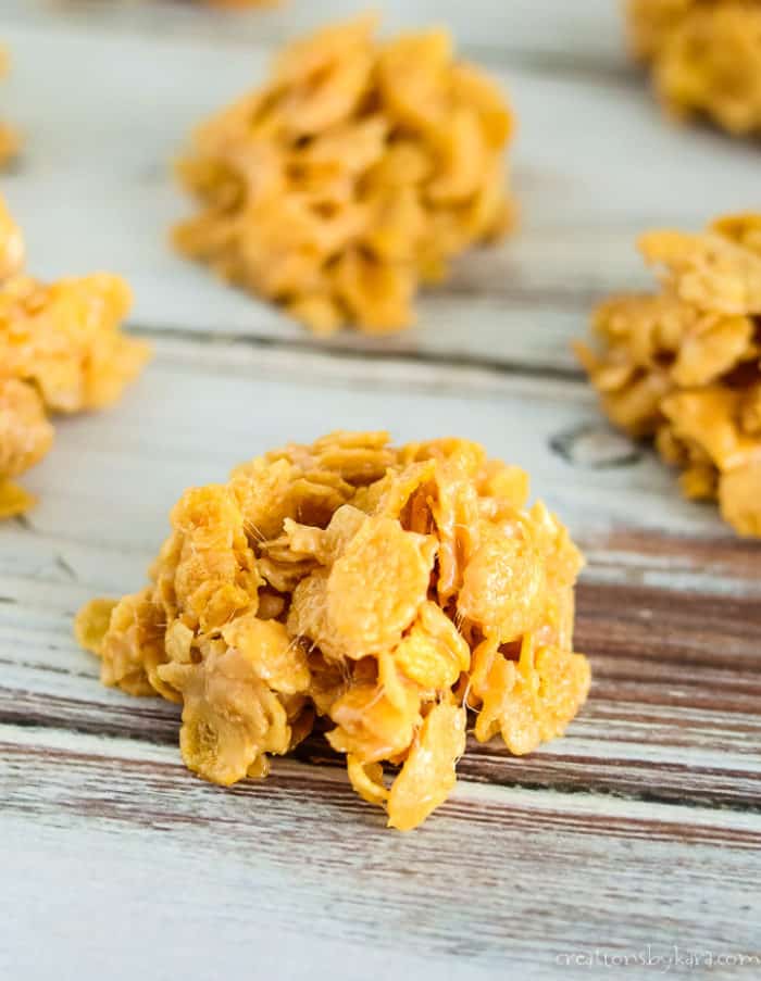 No Bake Cornflake Cookies (No Peanut Butter) - Creations by Kara