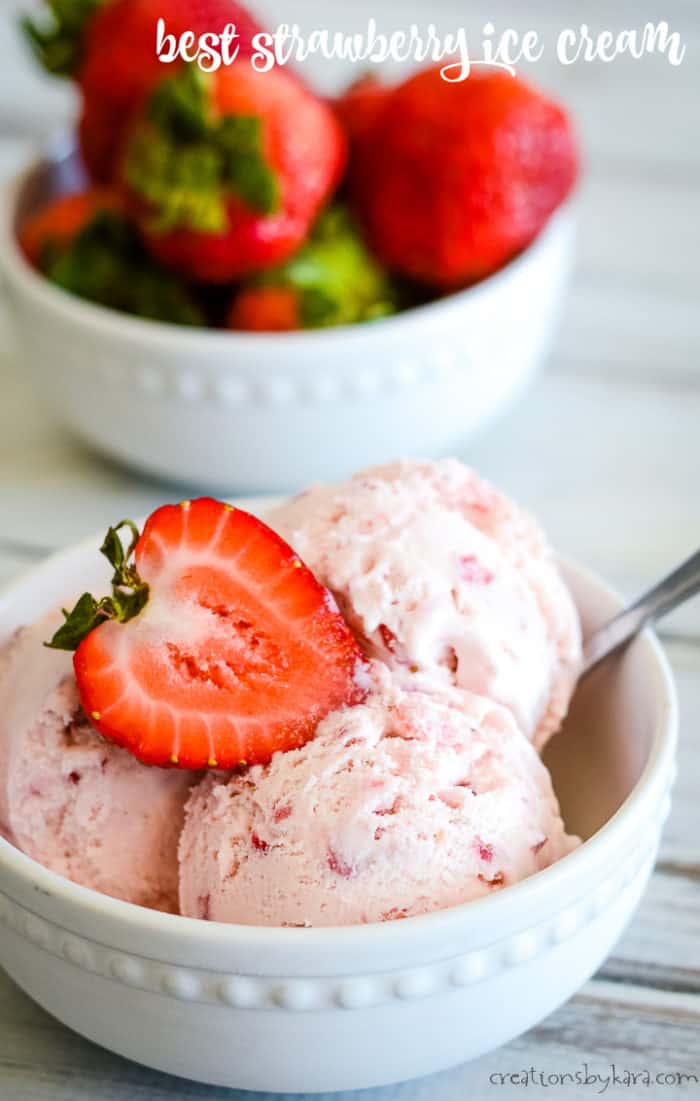 Easy Homemade Strawberry Ice Cream Recipe- Creations by Kara