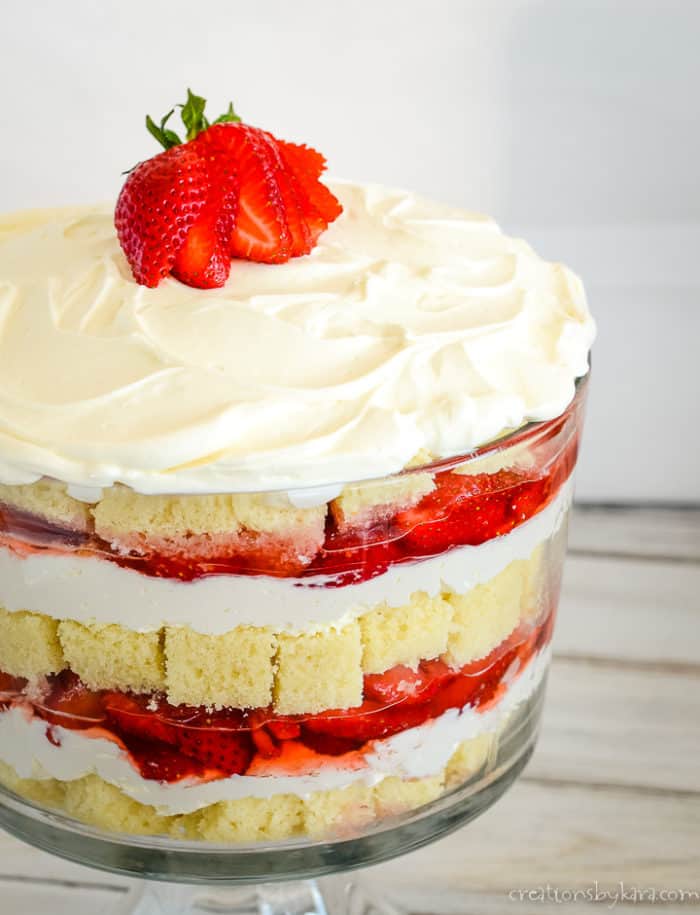 Strawberry Cheesecake Trifle Recipe - Creations by Kara