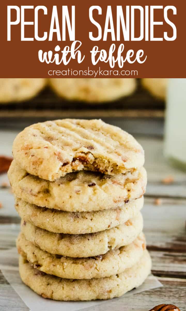 BEST Pecan Sandies Recipe (with toffee) - Creations by Kara