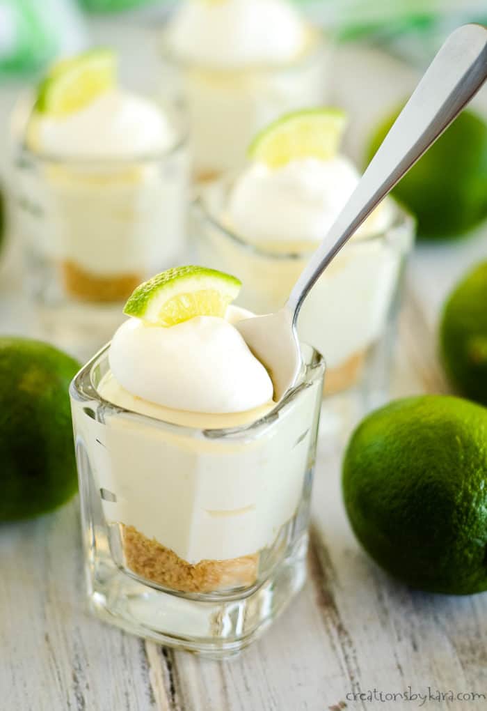 Mini No Bake Lime Cheesecake Recipe - Creations by Kara