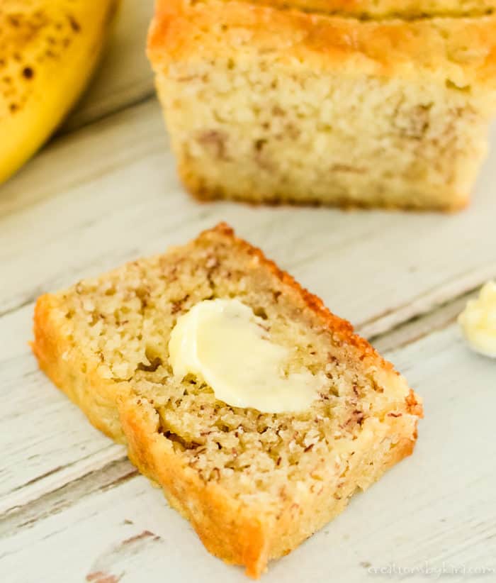 Melt in Your Mouth Buttermilk Banana Bread Recipe- Creations by Kara