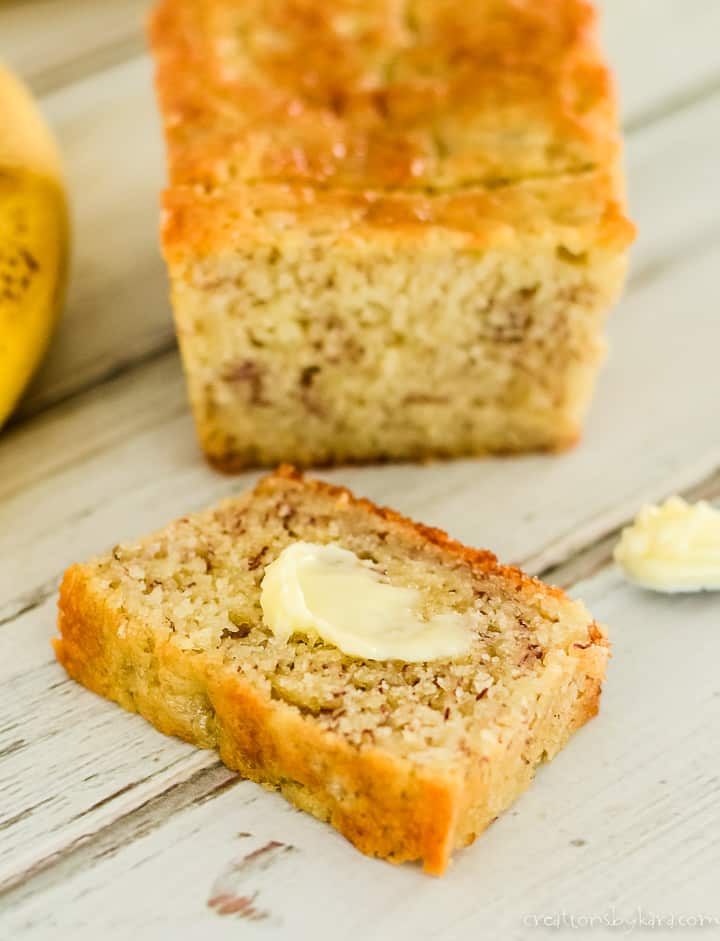 Melt in Your Mouth Buttermilk Banana Bread Recipe- Creations by Kara