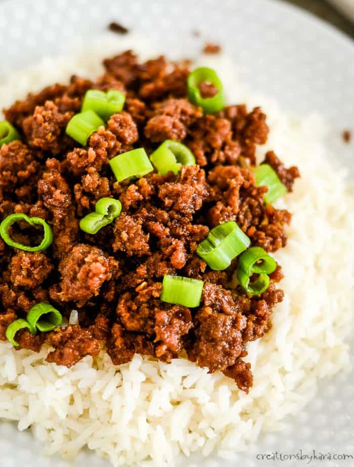 Super Easy Korean Ground Beef and Rice Creations by Kara