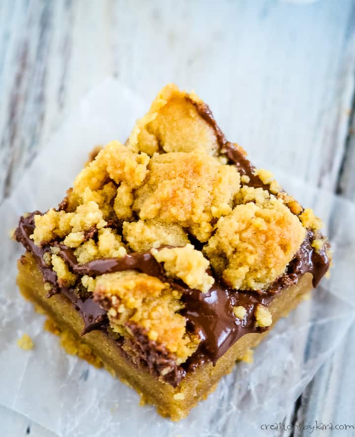 Peanut Butter and Nutella Bars Recipe - Creations by Kara