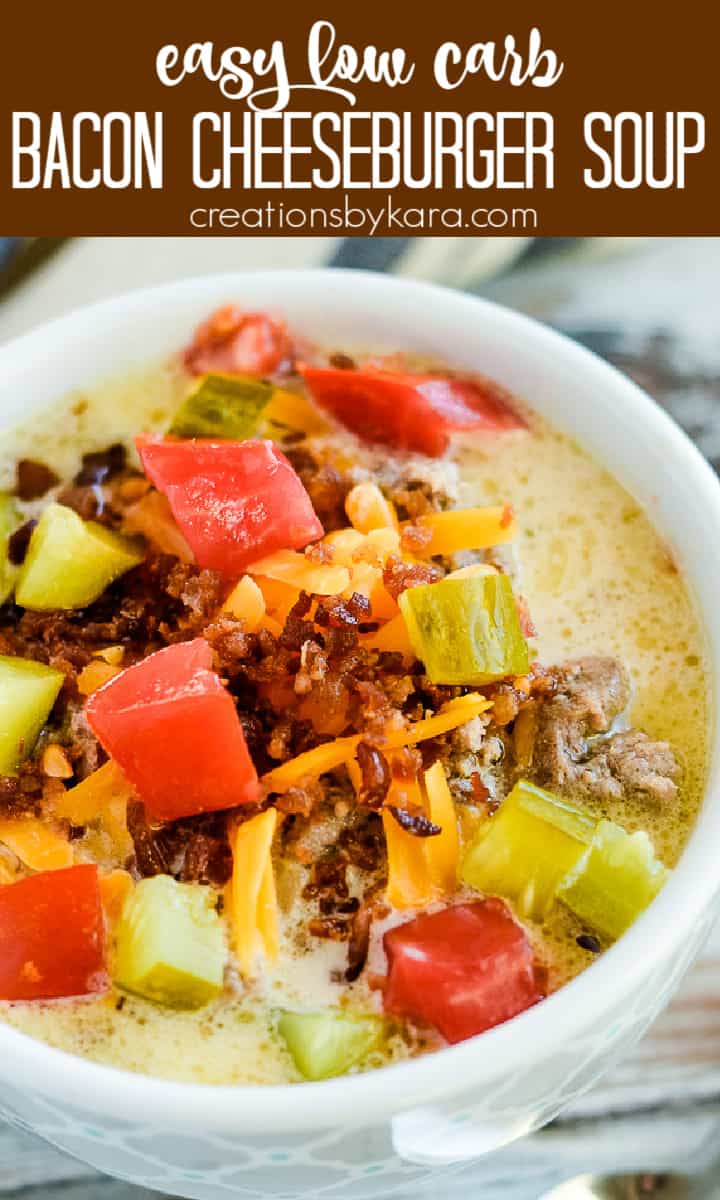 Easy Keto Cheeseburger Soup Recipe - Creations By Kara