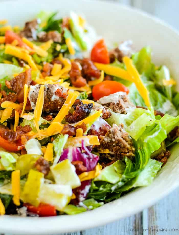 Bacon Cheeseburger Salad Recipe - Creations by Kara