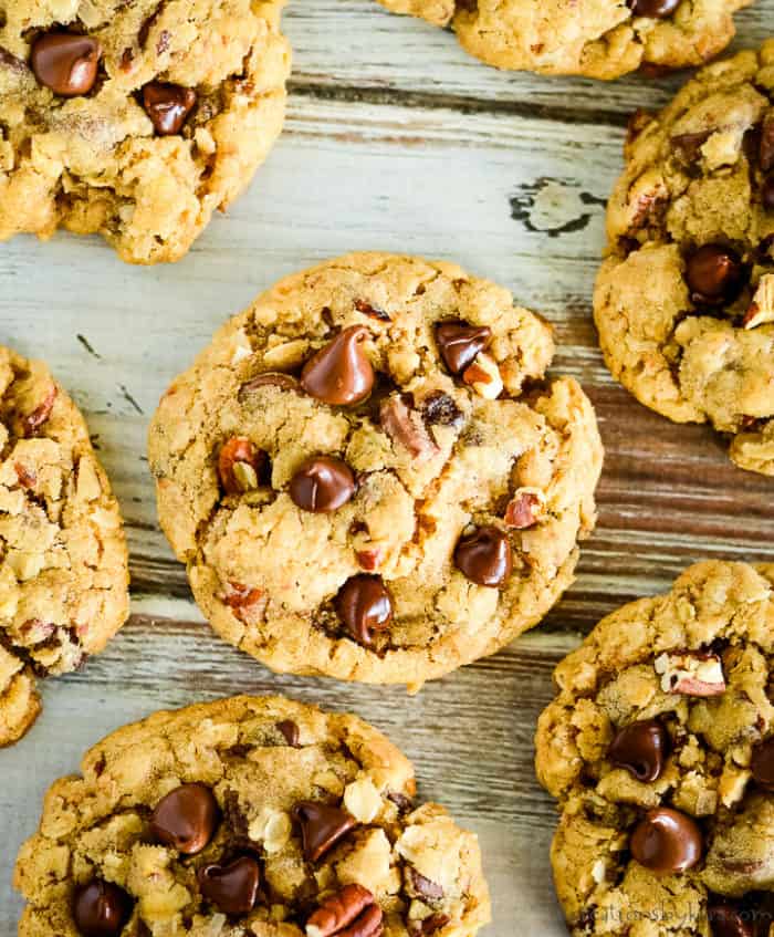 overhead shot of laura bush cowboy cookies