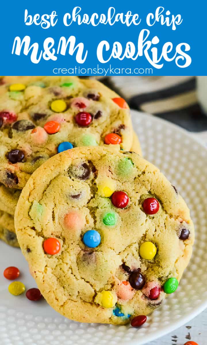 Chocolate Chip M&M Cookies - Creations by Kara