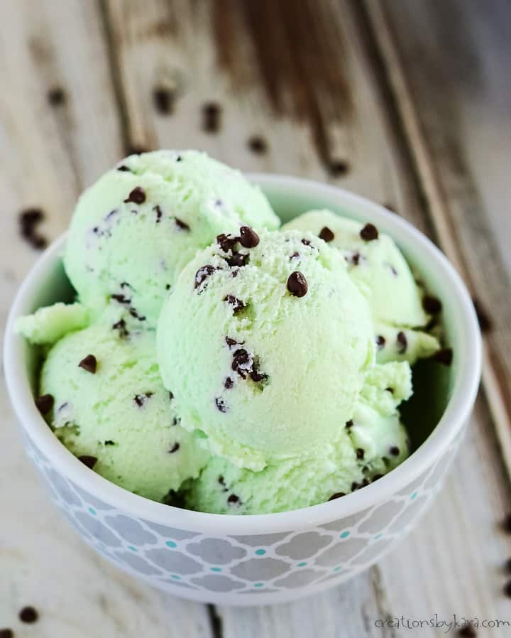 mint chocolate chip ice cream tub