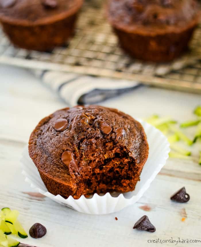 Chocolate Zucchini Muffins Recipe Creations by Kara