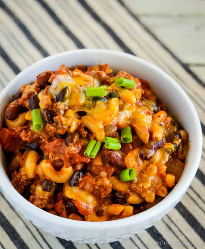 Easy Chili Mac Recipe (One Pot) - Creations by Kara