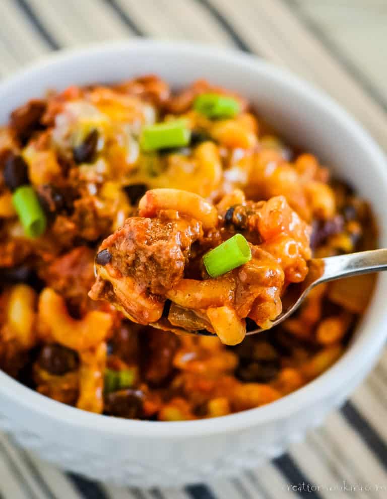 Easy Chili Mac Recipe (One Pot) Creations by Kara