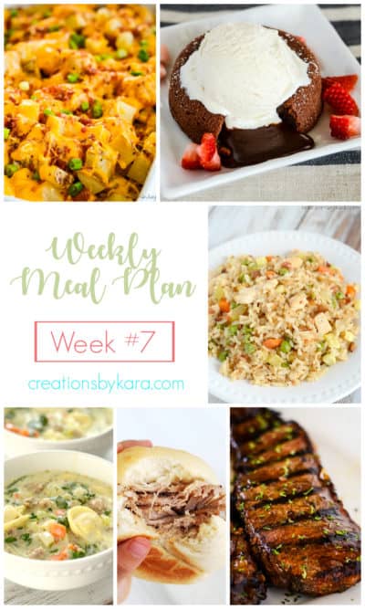 Weekly Menu Plan #7 - Creations by Kara