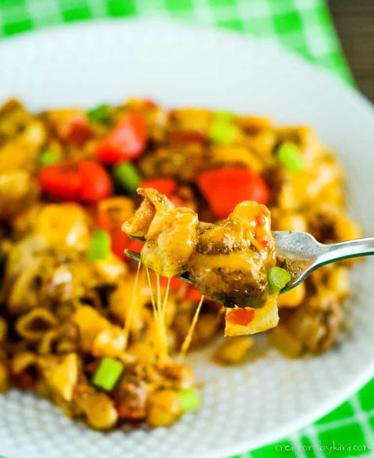 Cheesy Taco Pasta - Easy! - Creations by Kara