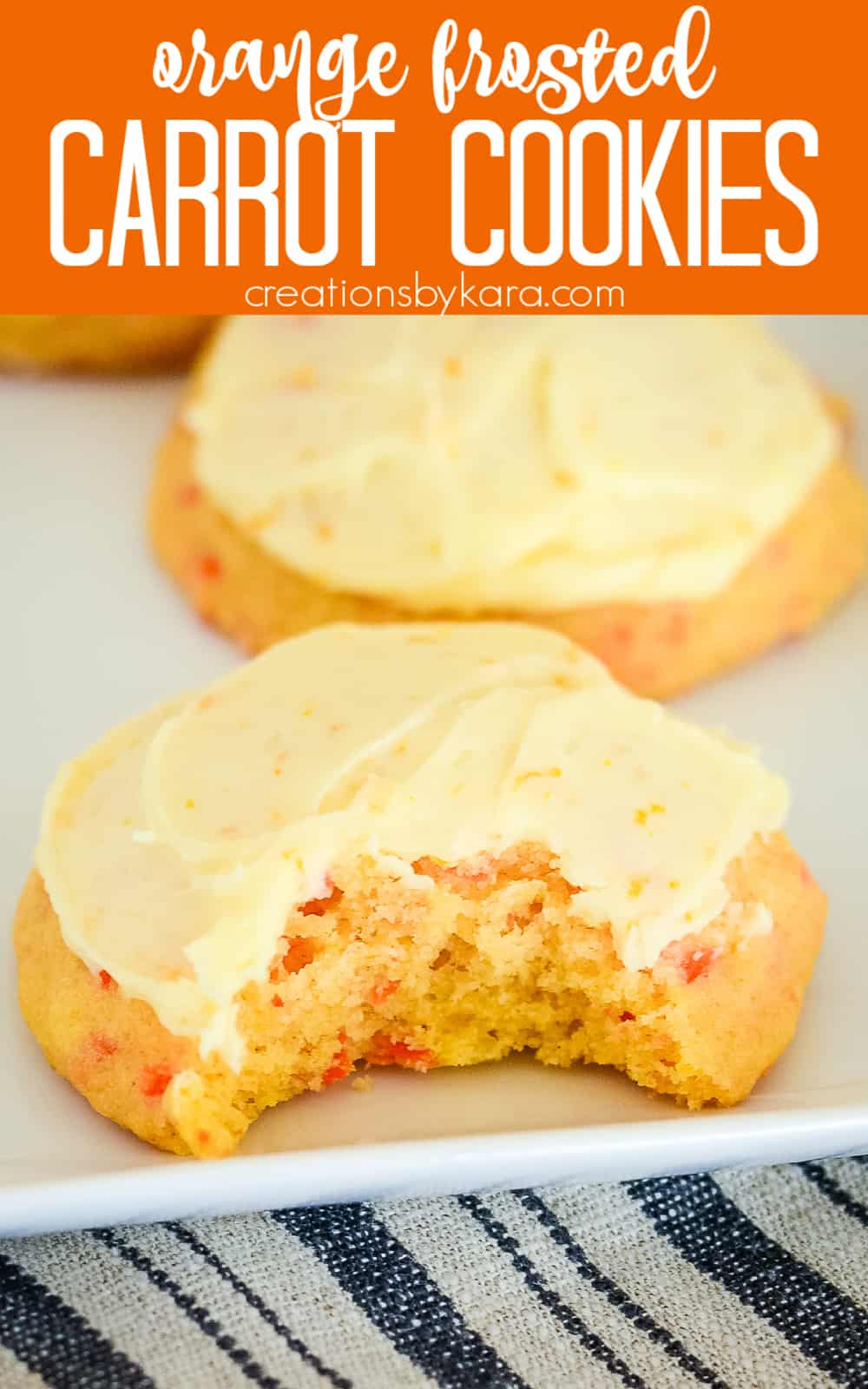 Carrot Cookies with Orange Frosting - Creations by Kara