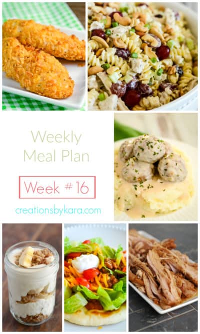 Weekly Meal Plan #16 - Creations by Kara