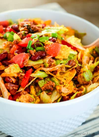 Doritos Taco Salad with Catalina Dressing- Creations by Kara