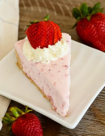 Easy No Bake Strawberry Cheesecake Recipe - Creations by Kara