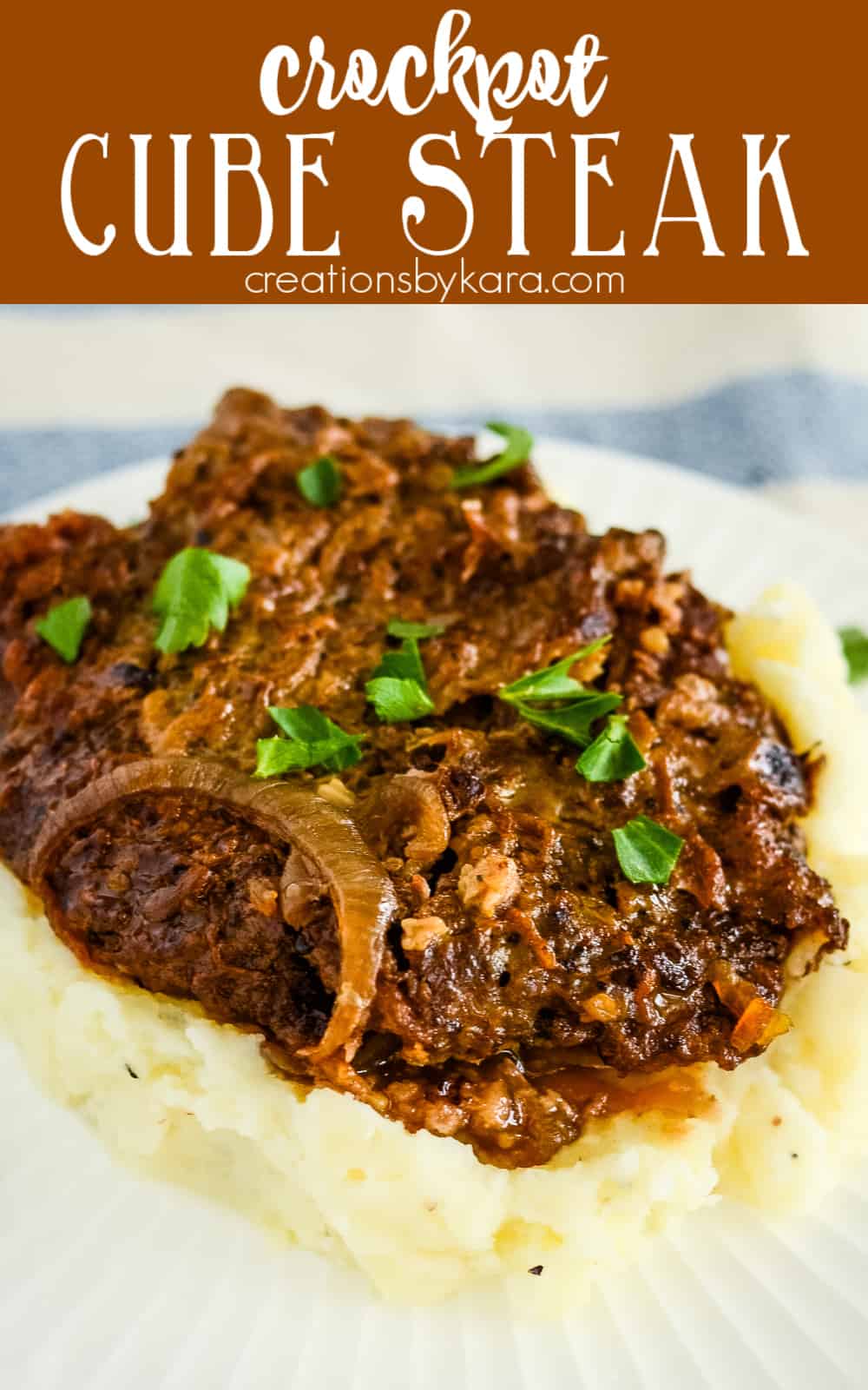 Perfectly Tender Crock Pot Cube Steak - Creations by Kara