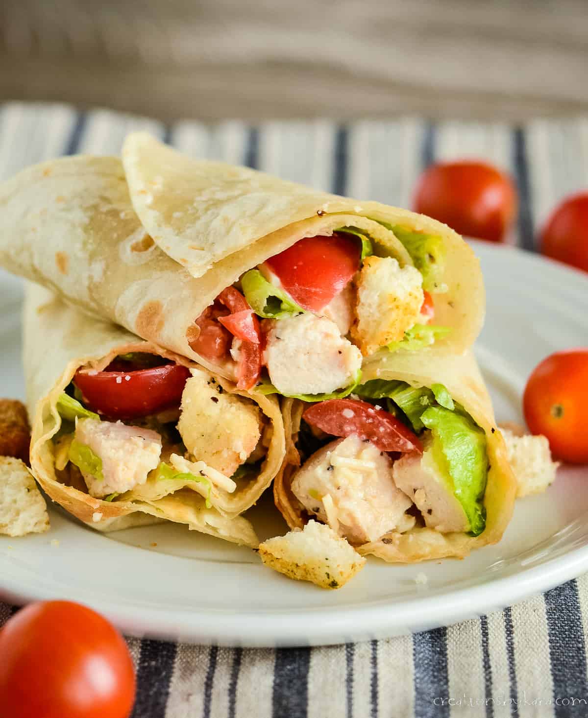 Chicken Caesar Wraps (Quick & Easy!) - Creations by Kara