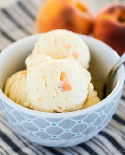 Creamy Fresh Peach Ice Cream Recipe - Creations by Kara