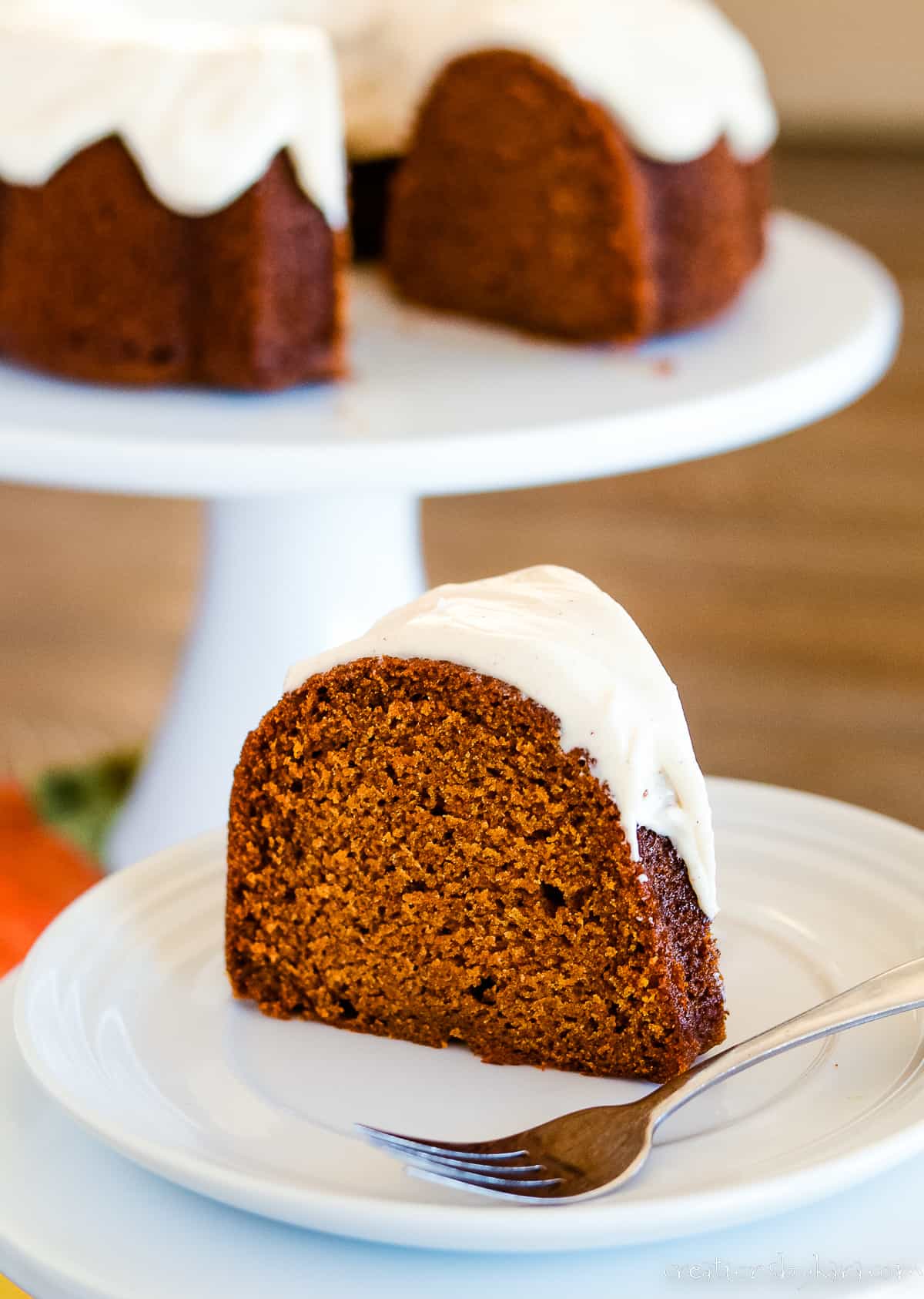 Pumpkin Bundt Cake with Warm Vanilla Cinnamon Sauce
