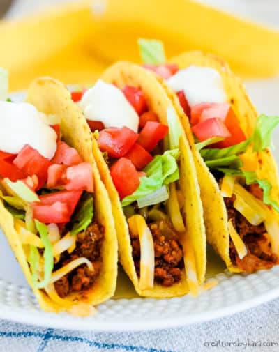 Easy Ground Beef Tacos Dinner Recipe - Creations by Kara