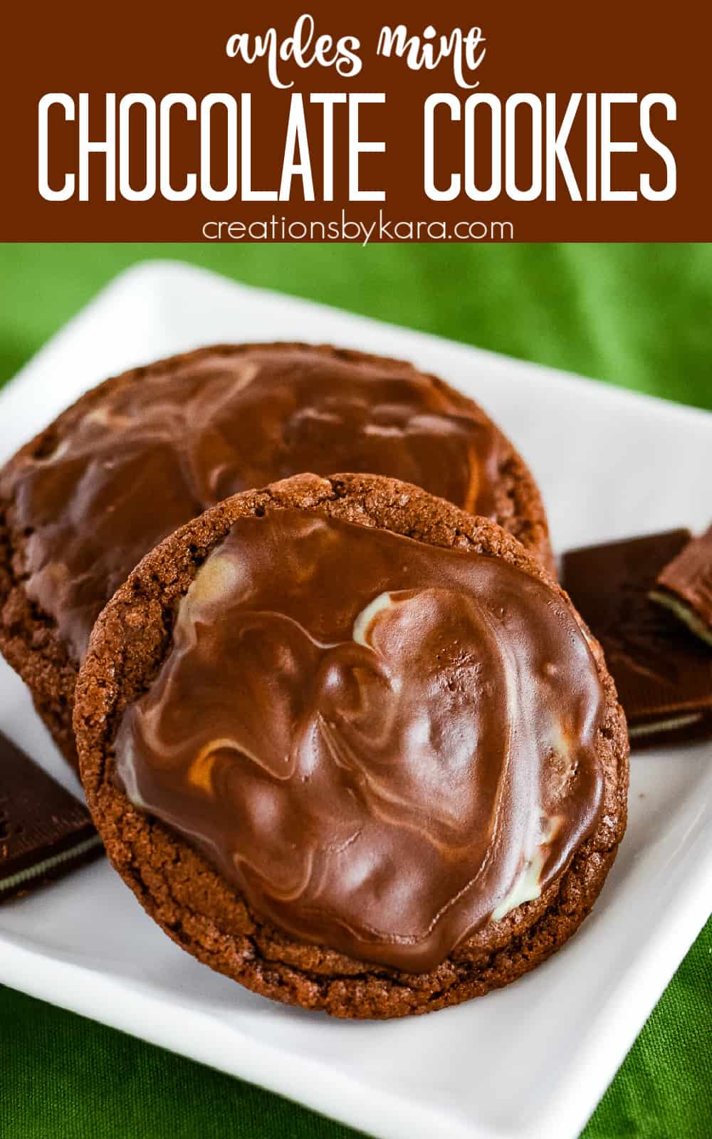 Easy Chocolate Andes Mint Cookies Recipe Creations By Kara   Andes Mint Chocolate Cookies 