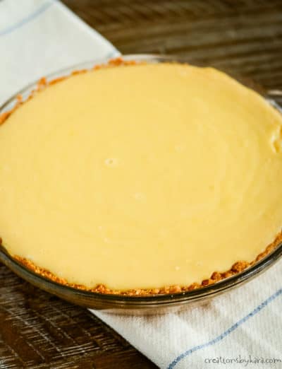 Easy Lemon Pie with Graham Cracker Crust - Creations by Kara