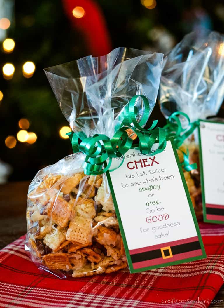 Best Sweet Chex Mix Recipe {Free Printable Gift Tags} - Creations by Kara