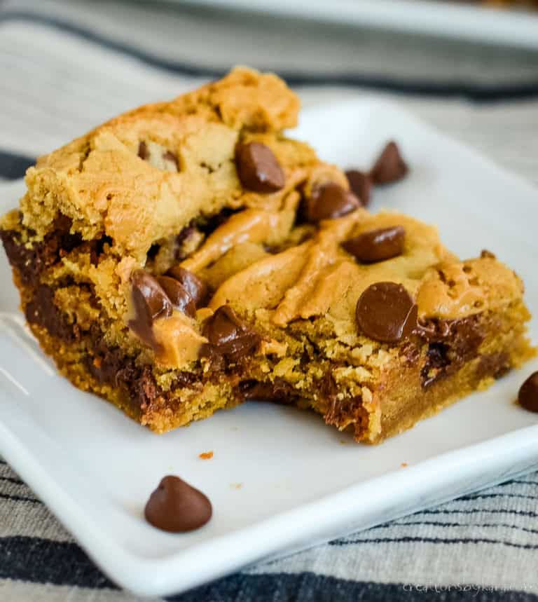 Chocolate Chip Peanut Butter Bars Recipe - Creations By Kara