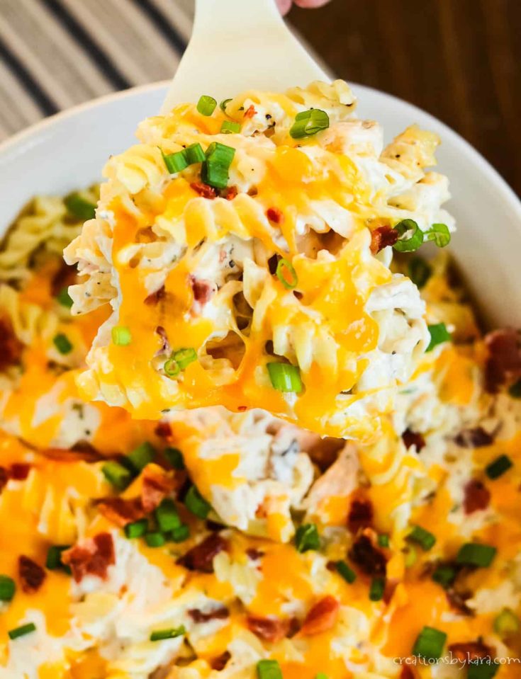 baked cheesy chicken crack casserole