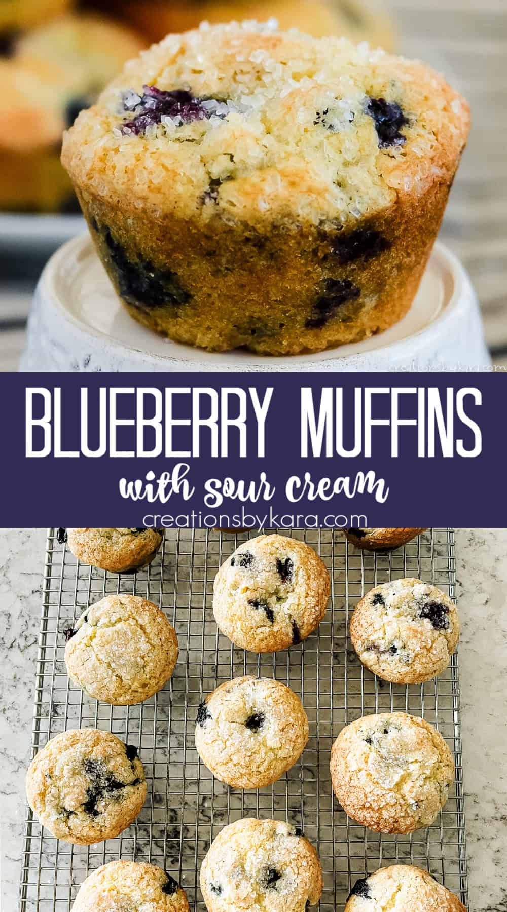 Sour Cream Blueberry Muffins Recipe - Creations By Kara