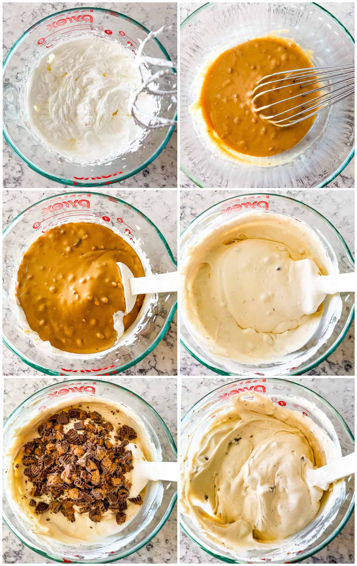 process shots - no churn peanut butter ice cream