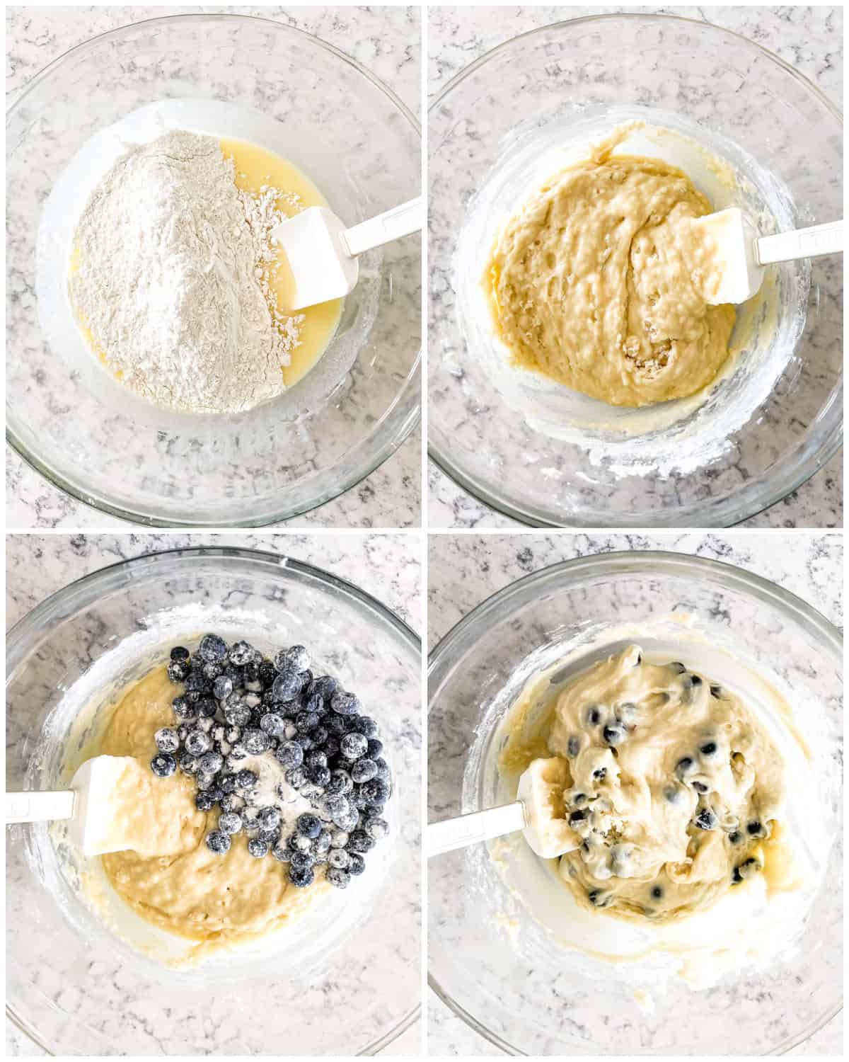 process shots - making sour cream blueberry muffins