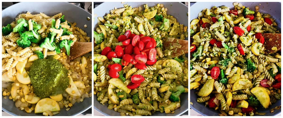 how to make veggie pesto pasta