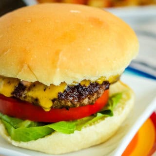 lipton onion burger with lettuce and tomatoes