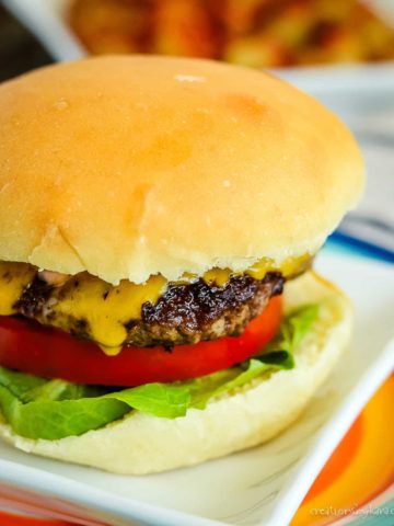 lipton onion burger with lettuce and tomatoes